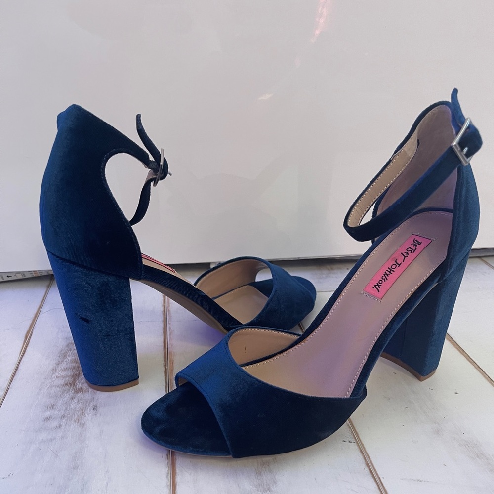 Navy Blue Suede Heels